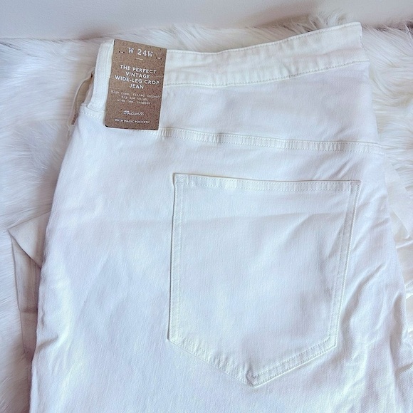 NWT Madewell The Perfect Vintage Wide-Leg Crop Jean Perfect White Size 24W - Picture 2 of 15